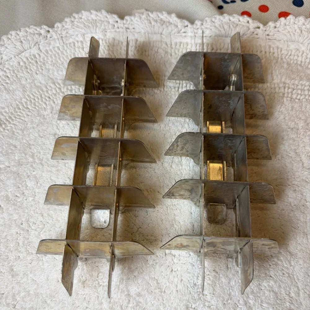 Vintage Metal Ice Cube Tray Set Quick Release Lever Retro Barware Kitchen Decor